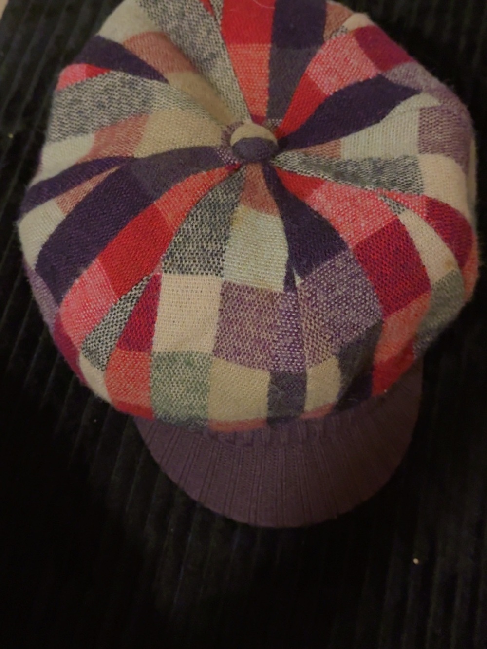 SHEIN Purple Pink Red Patchwork Kids Newsboy Cap
